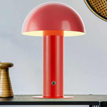 Boletus 10.75" Contemporary Bohemian Rechargeable/Cordless Iron Integrated LED Mushroom Table Lamp